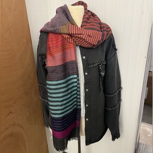 Wool blend- Multi color striped scarf